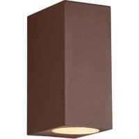 LED Tuinverlichting - Wandlamp Buitenlamp - Trion Royina Up and Down - GU10 Fitting - Spatwaterdicht IP44 - Rechthoek - Roestkleur - Aluminium - thumbnail