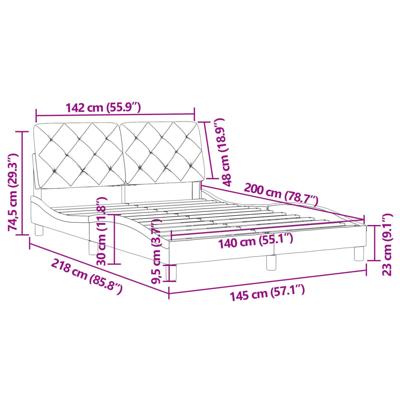 Bedframe zonder matras 140x200 cm fluweel donkergroen