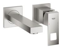 Wastafelmengkraan GROHE Eurocube 2-Gats Wand 172 Mm Supersteel - thumbnail