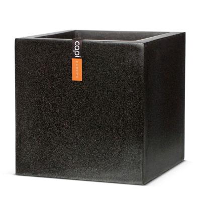 Capi lux terrazzo plantenbak 20x20x20 cm zwart