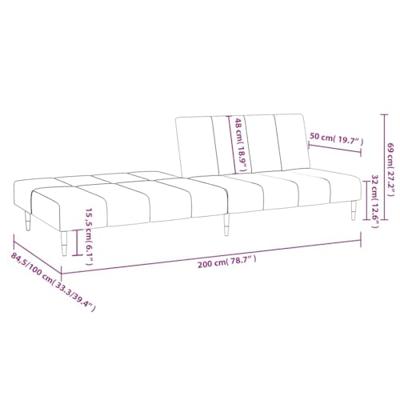 Slaapbank 2-zits fluweel roze Slaapbank 2-zits fluweel roze