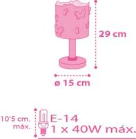 Dalber tafellamp Butterfly junior 29 x 15 cm E14 40W wit - thumbnail