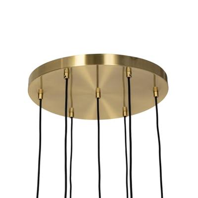 QAZQA Art Deco hanglamp goud met glas 7-lichts - Laura