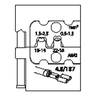 Gedore 8140-10 1830643 Krimpinzetstuk Platte insteekhulzen 0.5 tot 2.5 mm²