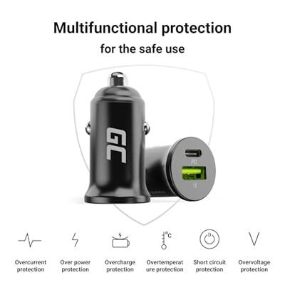 Green Cell GC PowerRide Nano38 38W 6A 1x USB-C 1x USB-A autolader