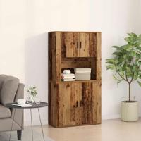 Hoge kast Oudhout 80 x 33 x 150 cm Bewerkt hout - thumbnail