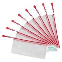 Opbergtas Tarifold met rits 250x115mm PVC rood | 8 stuks - thumbnail