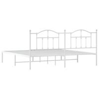 Bedframe met hoofdbord metaal wit 200x200 cm - thumbnail