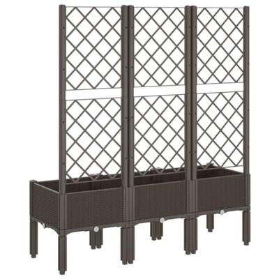 VidaXL Plantenbak met latwerk 120x40x142 cm polypropeen bruin