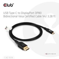 club3D USB-C-displaykabel 1.00 m Zwart CAC-1559 - thumbnail