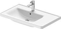 Wastafel Duravit D-Neo Rand Overloop Kraanvlak 1 Kraangat 80 cm Hoogglans Wit Links - thumbnail