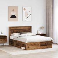 Bedframe met hoofdeinde Oudhout 140 x 190 cm Massief grenenhout - thumbnail