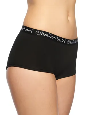2-pak Hipsters dames - Iris - Bamboe dames short zwart - Hipster ondergoed dames - Elastische band - M - Grijs - M