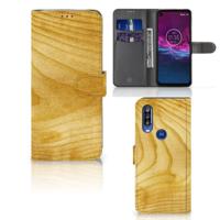 Motorola One Action | Book Style Case | Licht Hout | Portemonnee hoesje - thumbnail