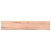 Wandschap 100x20x6 cm behandeld massief eikenhout lichtbruin - thumbnail