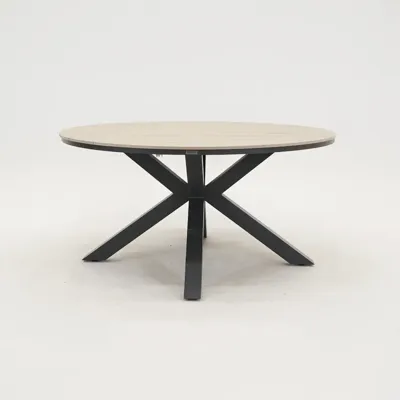 Edison tafel Ø148 cm zwart/teak