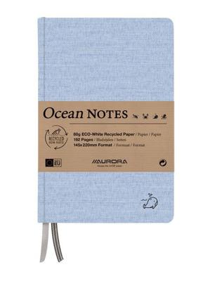 Notitieboek aurora ocean a5 192blz lijn 80gr blauw | 4 stuks