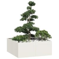 VidaXL Plantenbak 100x100x40 cm staal wit - thumbnail