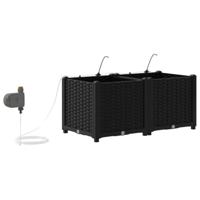 Tuin Bloempot 2 pcs Zwart Staal - thumbnail