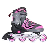 Inline skates - maat 33-36 - roze/grijs - thumbnail