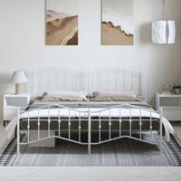 Bedframe met hoofd- en voeteneinde metaal wit 183x213 cm - thumbnail