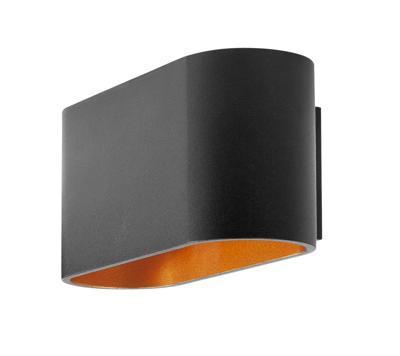 Highlight Ovale wandspotOval zwart met goud - W3619.38