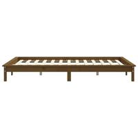 Bedframe massief grenenhout honingbruin 200x200 cm - thumbnail