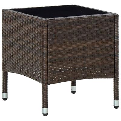 VidaXL Tuintafel 40x40x45 cm poly rattan bruin VidaXL Tuintafel 40x40x45 cm poly rattan bruin
