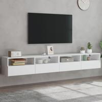 Tv-wandmeubels 2 st 100x30x30 cm bewerkt hout wit - thumbnail