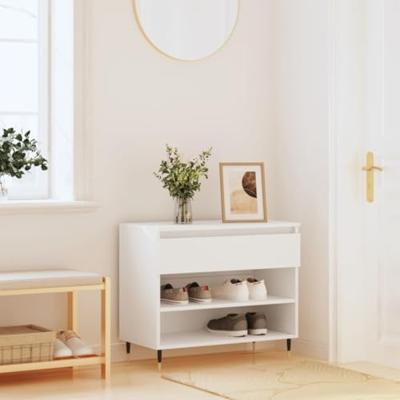 VidaXL Schoenenkast 70x36x60 cm bewerkt hout wit VidaXL Schoenenkast 70x36x60 cm bewerkt hout wit