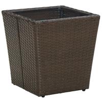 3-delige Bistroset met kussens poly rattan en glas bruin - thumbnail