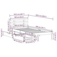 Bedframe met lades massief grenenhout wit 100x200 cm - thumbnail