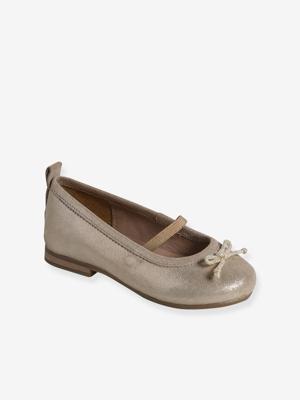 Leren meisjesballerina's goud