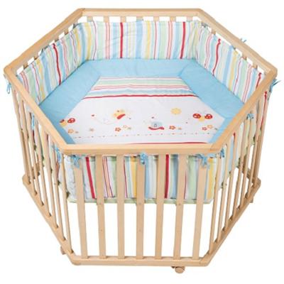 Roba babybox Butterfly zeshoek 121 x 106 cm hout naturel