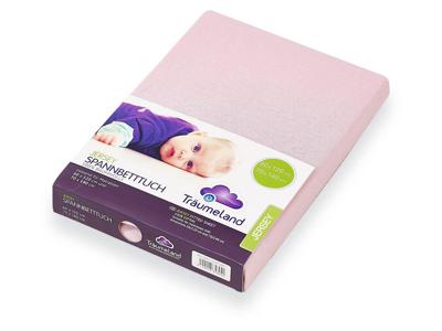 Träumeland Jersey hoeslaken voor baby&apos;s 60-70 x 120-140 cm (Lichtroze)
