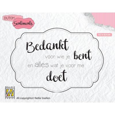Nellie's Choice • clear stempel nederlands bedankt voor wie je bent…..