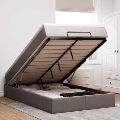 Ottoman bed met matras 120x190 cm stof taupe