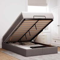 Ottoman bed met matras 120x190 cm stof taupe - thumbnail