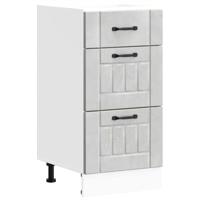 Keuken onderkast Lucca bewerkt hout betongrijs - thumbnail