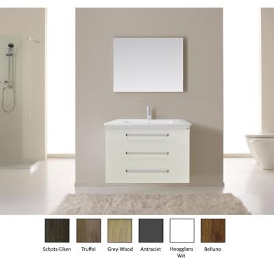 Badkamermeubelset Sanicare Q10 3 Laden 100cm Belluno-Eiken (spiegel optioneel) Badkamermeubelset Sanicare Q10 3 Laden 100cm Belluno-Eiken (spiegel optioneel)