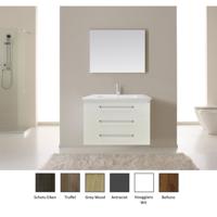 Badkamermeubelset Sanicare Q10 3 Laden 100cm Belluno-Eiken (spiegel optioneel) - thumbnail