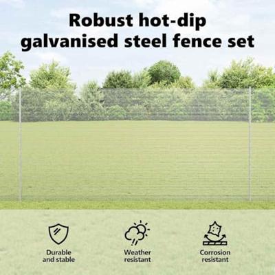 VidaXL Hek met paal zilver 1,6 x 10 m staal