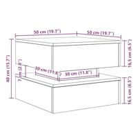 Salontafel met LED-verlichting 50x50x40 cm zwart eikenkleurig - thumbnail