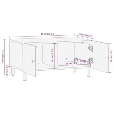 Salontafel 80x50x40 cm massief mangohout