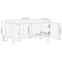 Salontafel 80x50x40 cm massief mangohout - thumbnail
