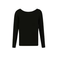 Morgan trui met lage achterkant met sierstenen zwart - thumbnail