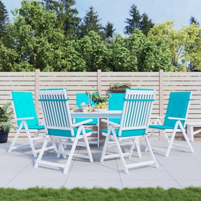 Stoelkussens hoge rugleuning 6 st stof turquoise Stoelkussens hoge rugleuning 6 st stof turquoise