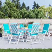 VidaXL Stoelkussens hoge rugleuning 6 st stof turquoise - thumbnail