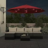 VidaXL Wandparasol met leds 290 cm felrood - thumbnail