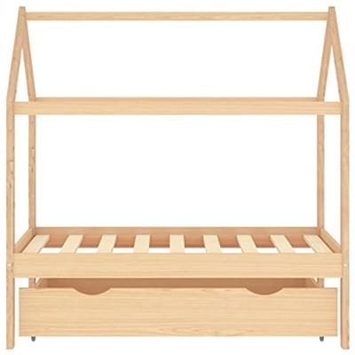 Kinderbedframe met lade massief grenenhout 70x140 cm